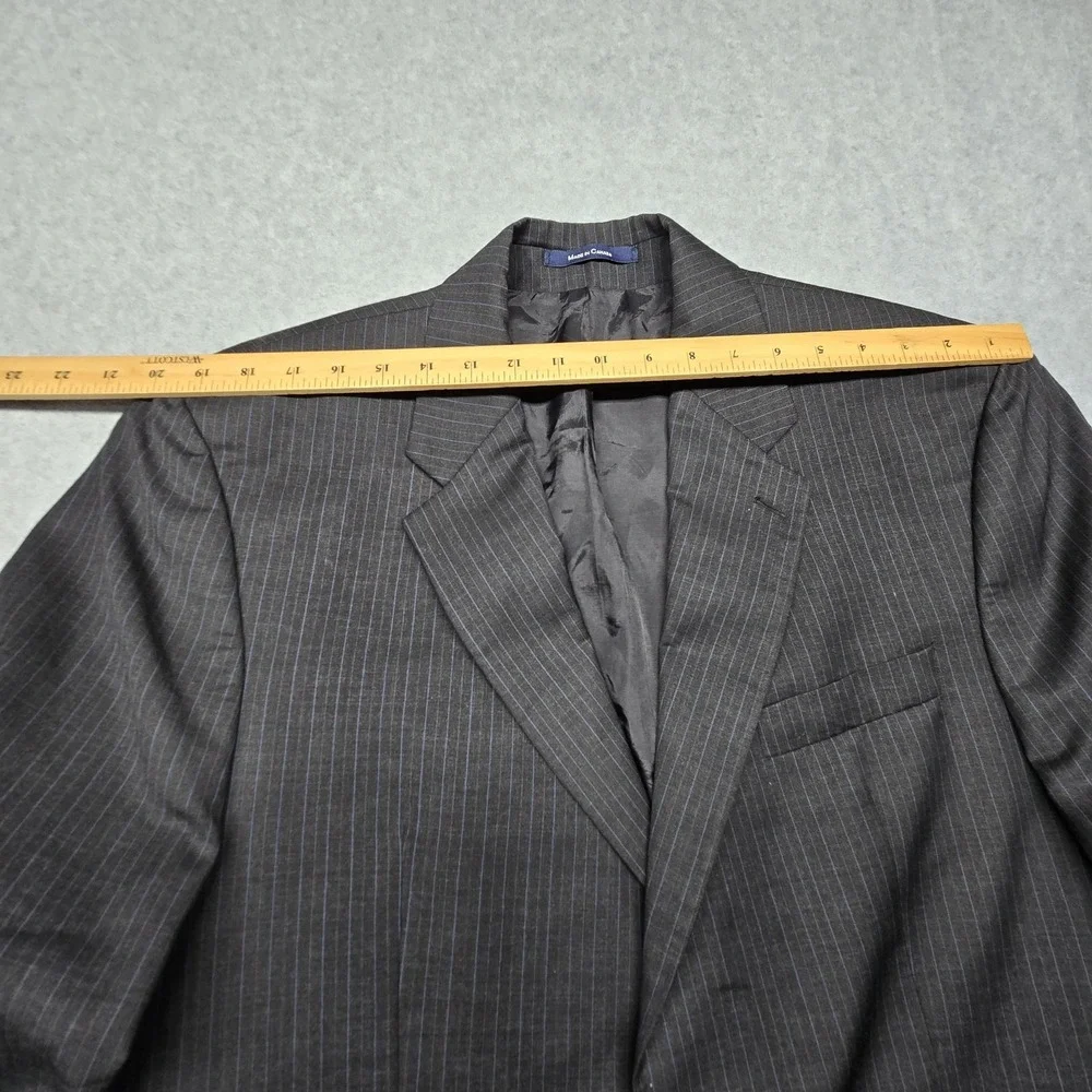 Chaps Ralph Lauren Blazer‎ Mens Large Gray Pinstripe 2 Button Sport Coat